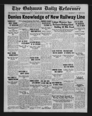 Oshawa Daily Reformer, 27 Jan 1926