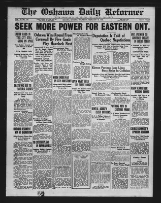 Oshawa Daily Reformer, 18 Feb 1926