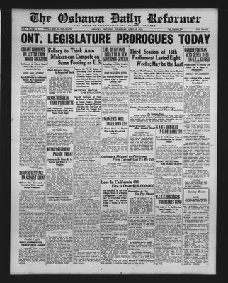 Oshawa Daily Reformer, 8 Apr 1926