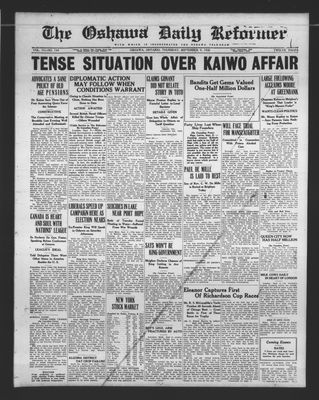 Oshawa Daily Reformer, 9 Sep 1926