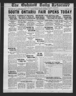 Oshawa Daily Reformer, 16 Sep 1926