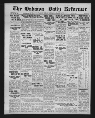 Oshawa Daily Reformer, 10 Nov 1926