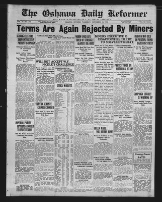 Oshawa Daily Reformer, 18 Nov 1926