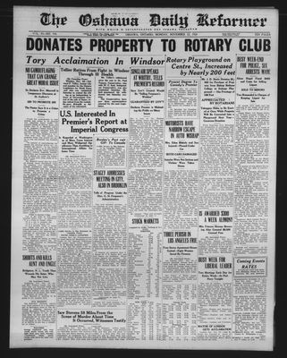 Oshawa Daily Reformer, 22 Nov 1926