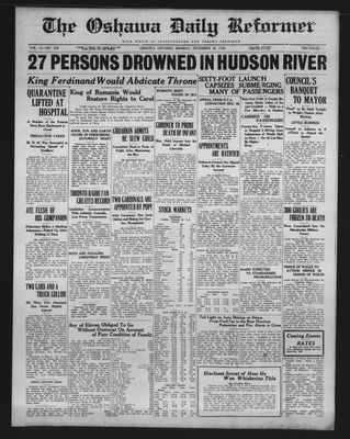 Oshawa Daily Reformer, 20 Dec 1926