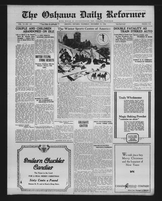 Oshawa Daily Reformer, 23 Dec 1926