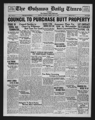 Oshawa Daily Times, 19 Jul 1927