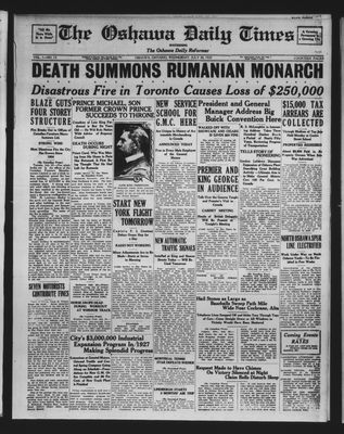 Oshawa Daily Times, 20 Jul 1927