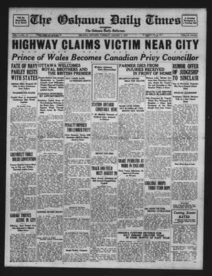 Oshawa Daily Times, 2 Aug 1927