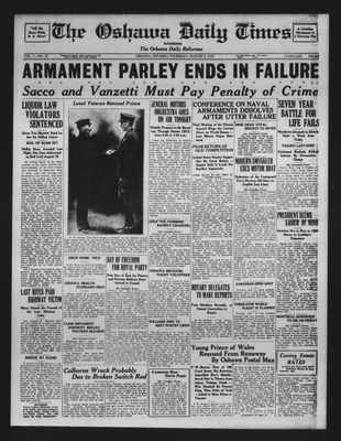 Oshawa Daily Times, 4 Aug 1927