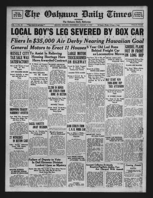 Oshawa Daily Times, 17 Aug 1927