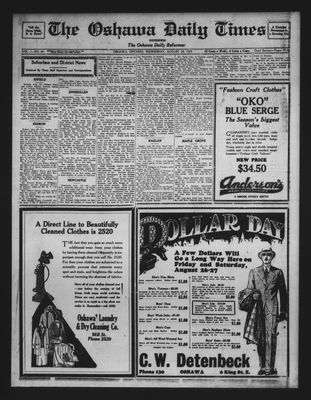 Oshawa Daily Times, 24 Aug 1927