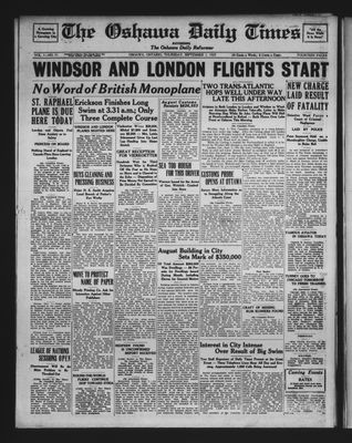 Oshawa Daily Times, 1 Sep 1927