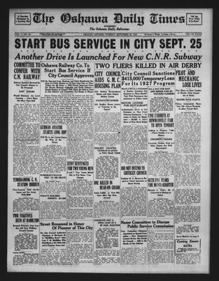 Oshawa Daily Times, 20 Sep 1927