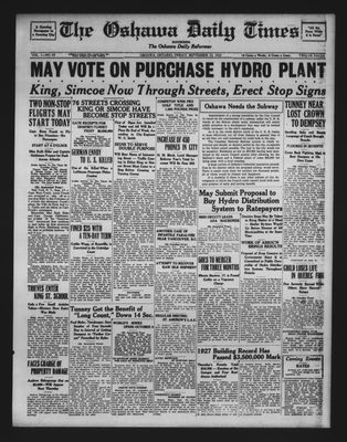 Oshawa Daily Times, 23 Sep 1927