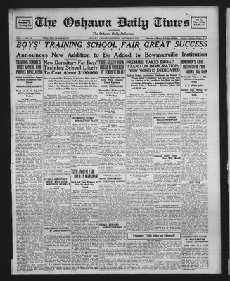 Oshawa Daily Times, 3 Oct 1927