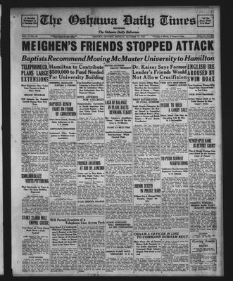 Oshawa Daily Times, 17 Oct 1927