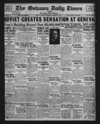 Oshawa Daily Times, 30 Nov 1927