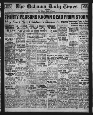 Oshawa Daily Times, 9 Dec 1927