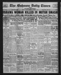 Oshawa woman killed in motor smash - runs off road in fog and overturns - Mrs. W..B. Corson, 147 Nassau Street instantly killed