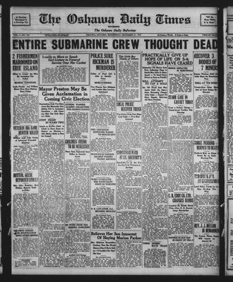 Oshawa Daily Times, 21 Dec 1927