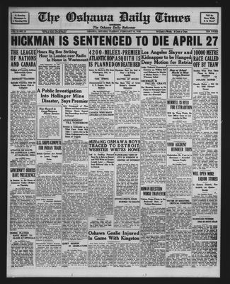 Oshawa Daily Times, 14 Feb 1928