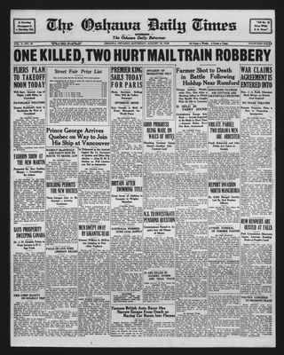 Oshawa Daily Times, 18 Aug 1928