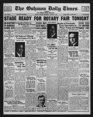 Oshawa Daily Times, 22 Aug 1928