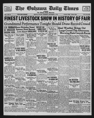 Oshawa Daily Times, 12 Sep 1928