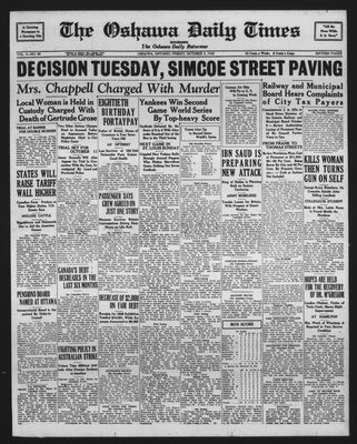 Oshawa Daily Times, 5 Oct 1928