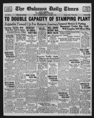 Oshawa Daily Times, 17 Oct 1928