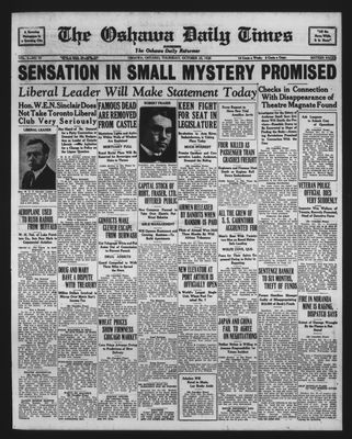 Oshawa Daily Times, 25 Oct 1928