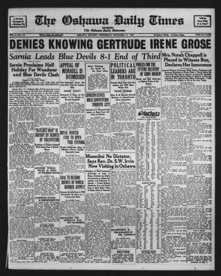 Oshawa Daily Times, 21 Nov 1928