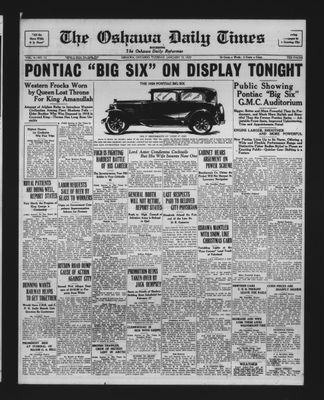 Oshawa Daily Times, 15 Jan 1929