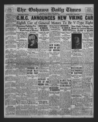 Oshawa Daily Times, 25 Mar 1929