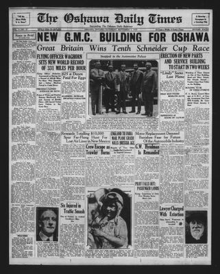 Oshawa Daily Times, 7 Sep 1929