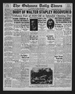 Oshawa Daily Times, 11 Sep 1929