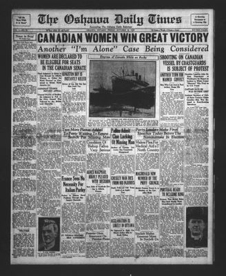 Oshawa Daily Times, 18 Oct 1929