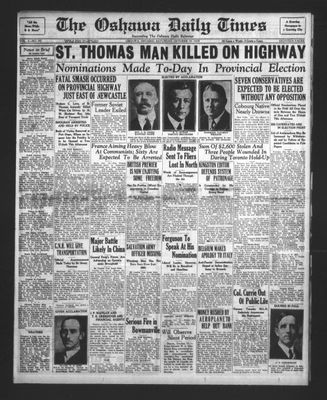 Oshawa Daily Times, 19 Oct 1929