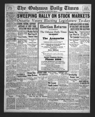 Oshawa Daily Times, 30 Oct 1929