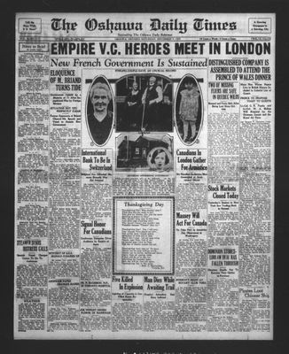 Oshawa Daily Times, 9 Nov 1929