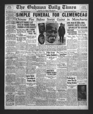 Oshawa Daily Times, 25 Nov 1929