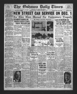 Oshawa Daily Times, 28 Nov 1929