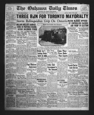 Oshawa Daily Times, 20 Dec 1929