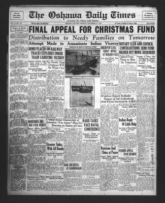 Oshawa Daily Times, 23 Dec 1929