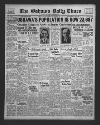 Oshawa Daily Times, 30 Sep 1930