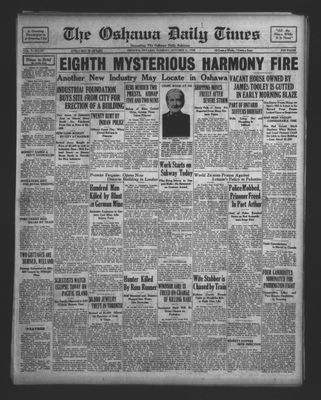 Oshawa Daily Times, 21 Oct 1930