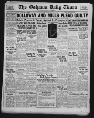 Oshawa Daily Times, 29 Oct 1930