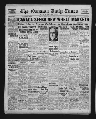 Oshawa Daily Times, 31 Oct 1930