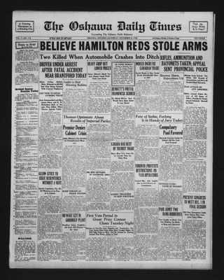 Oshawa Daily Times, 8 Nov 1930